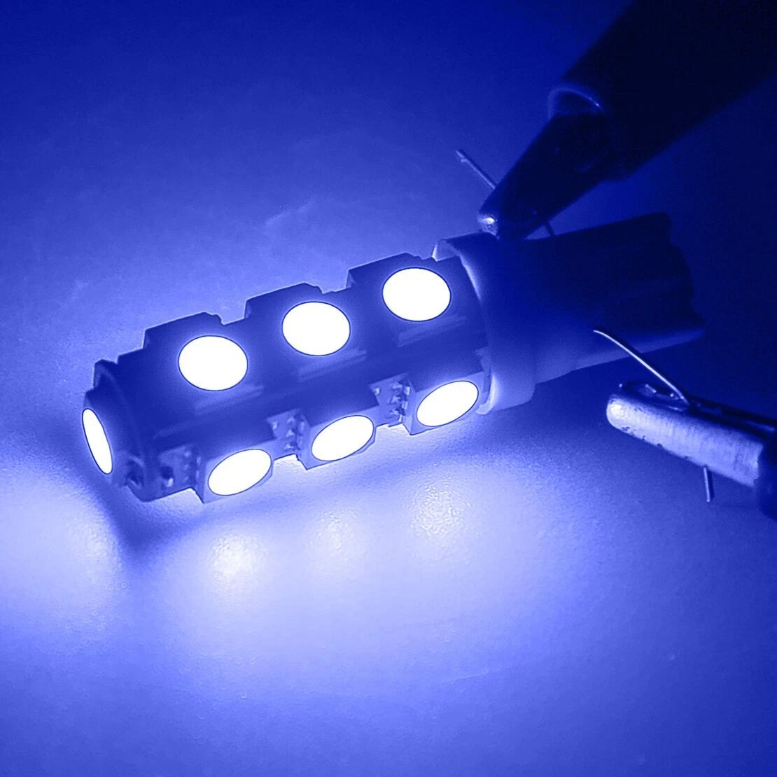 10 x Blue T10 13SMD 5050 LED Light Bulbs for RV Camper (194, 921, 912)