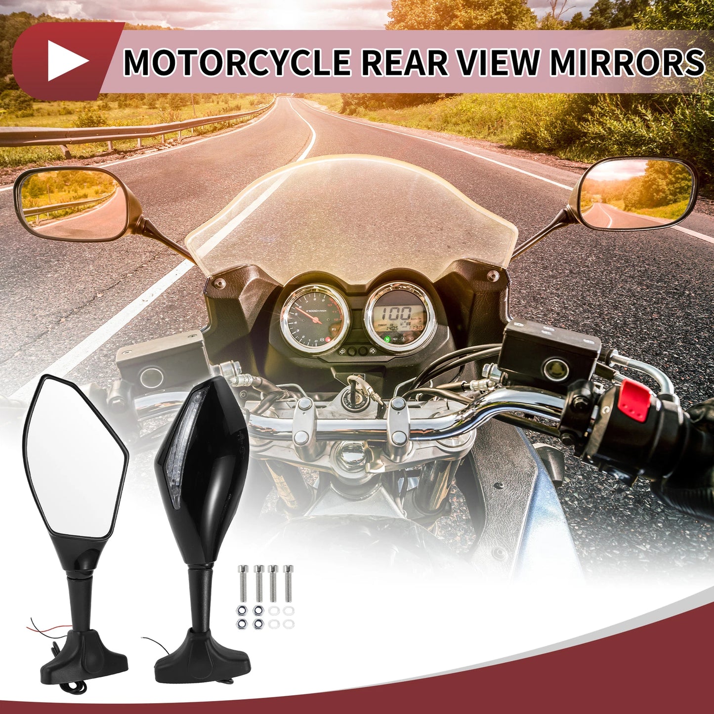 Motorcycle Rear View Mirrors  for Suzuki GSX-R600 GSX-R750 (2003-2017) Black