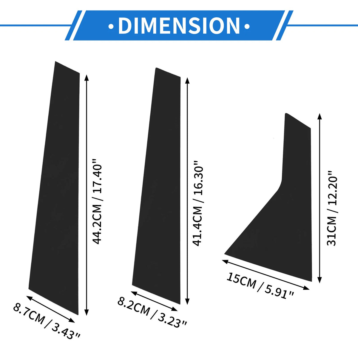 6 Pcs Door Pillar Window Trim for Kia Optima (2016-2020) Black