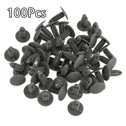 100 x 1/4" Hole Plastic Fastener Clips for Hyundai Bumper Fender