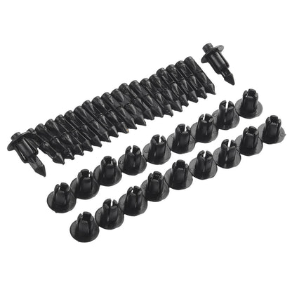 20pcs Black Plastic Panel Fastener Clips 6mm Hole for Retaining Fairings