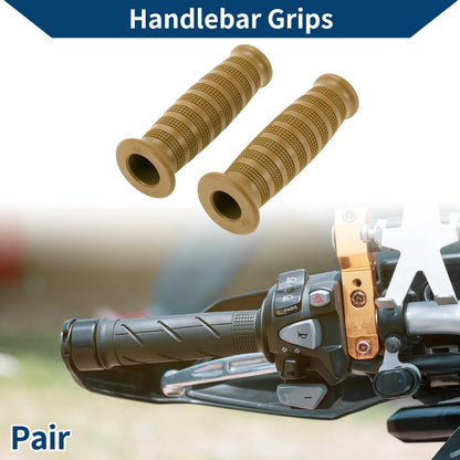 2 x 7/8" 22mm Hand Grips for Motorcycle Rubber Khaki