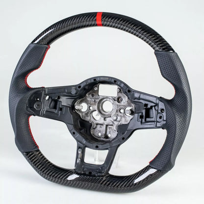 Steering Wheel Carbon Leather Red for VW Golf GTI Jetta GLI Polo Scirocco (2006-2023)