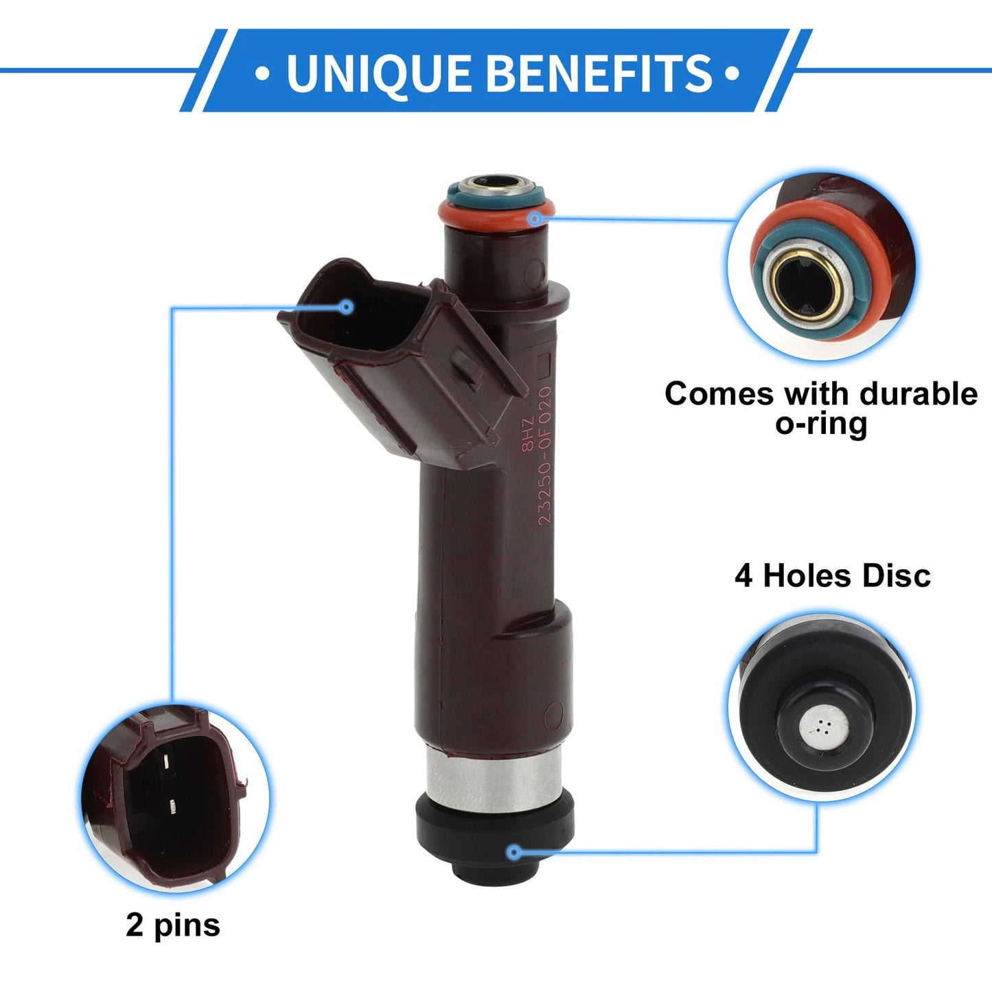 Fuel Injector for Toyota 4Runner 4.7 (2004-2009) 1 Pc Brown