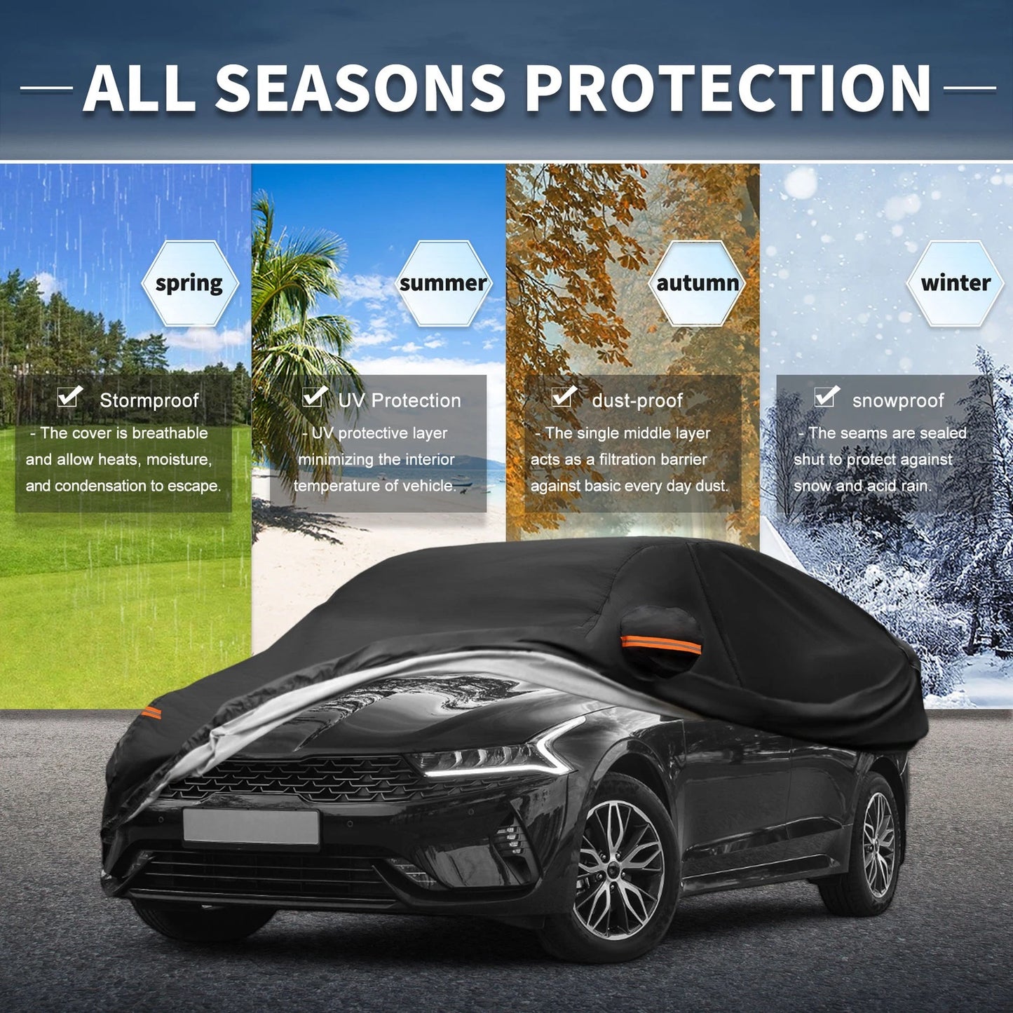 Waterproof Aluminum Film Car Cover for Kia K5 (2021-2023)