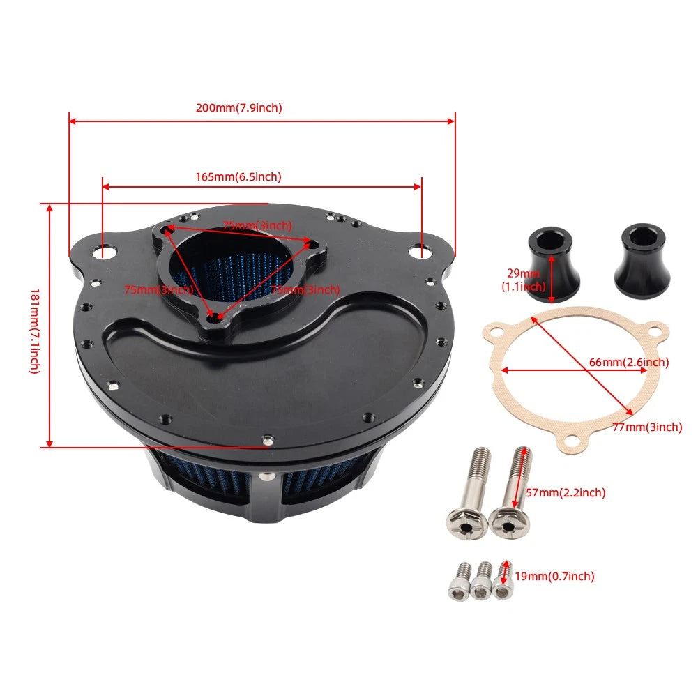 Air Cleaner Intake Filter Kit for Harley M8 Road King FLHR, Street Glide FLHX