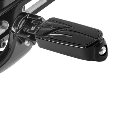 Black Driver Rider Foot Pegs for Harley Fat Bob Softail (2018-2025)