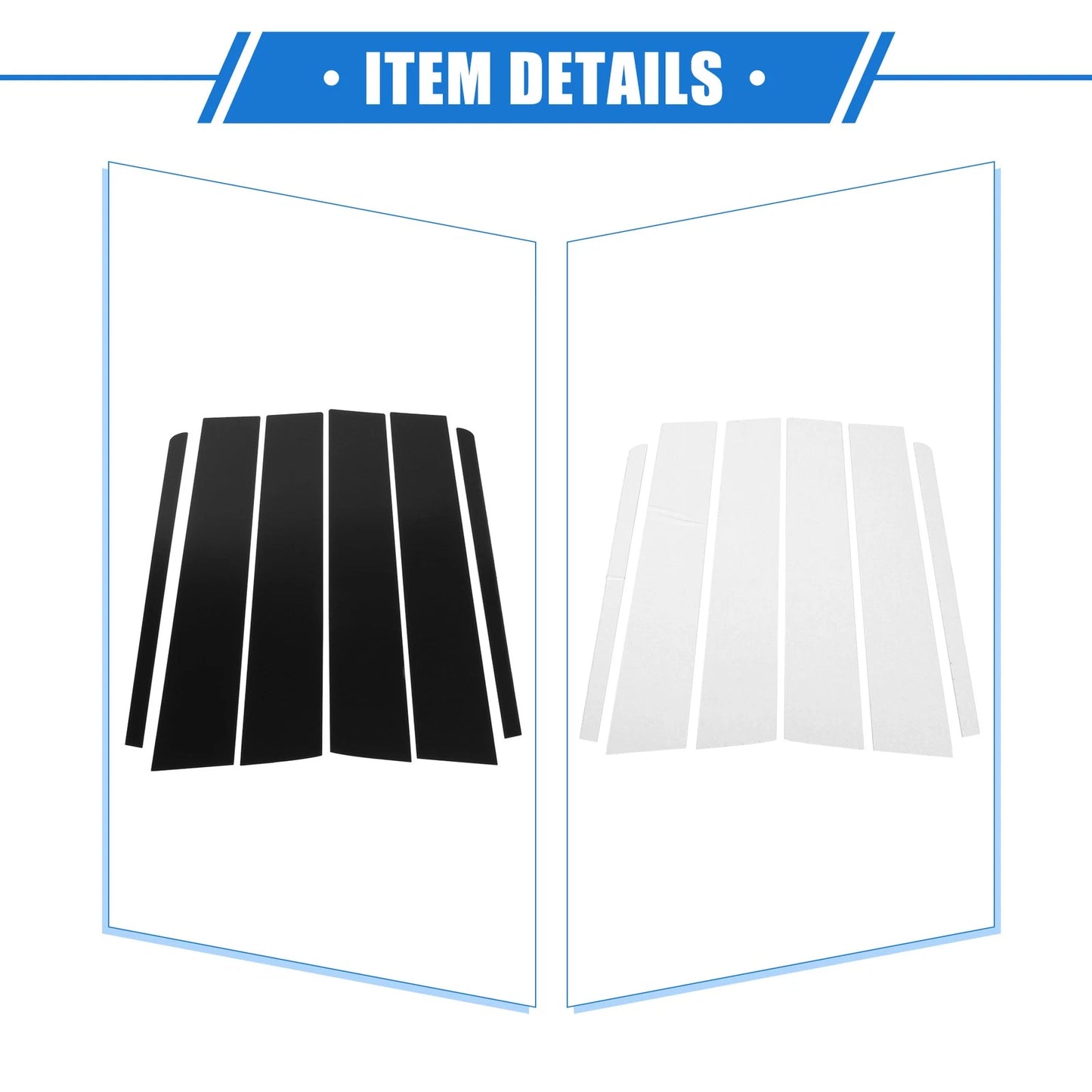 6 x Pillar Post Door Window Trim Covers for Ford Explorer (2011-2019) Black