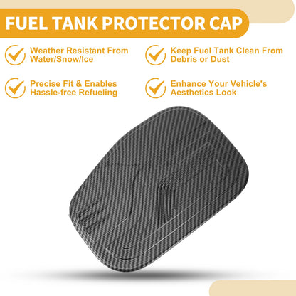 Fuel Tank Door Cap for Ford Ranger 2023-2025 Carbon Fiber Black