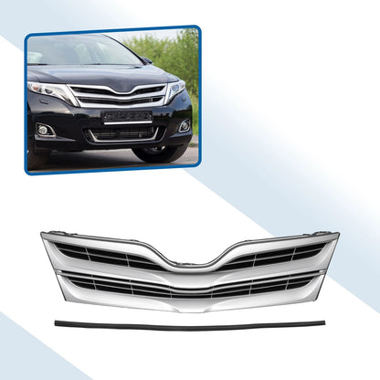 Front Upper Bumper Grille for Toyota Venza 2013-2015 LE Chrome Silver Tone