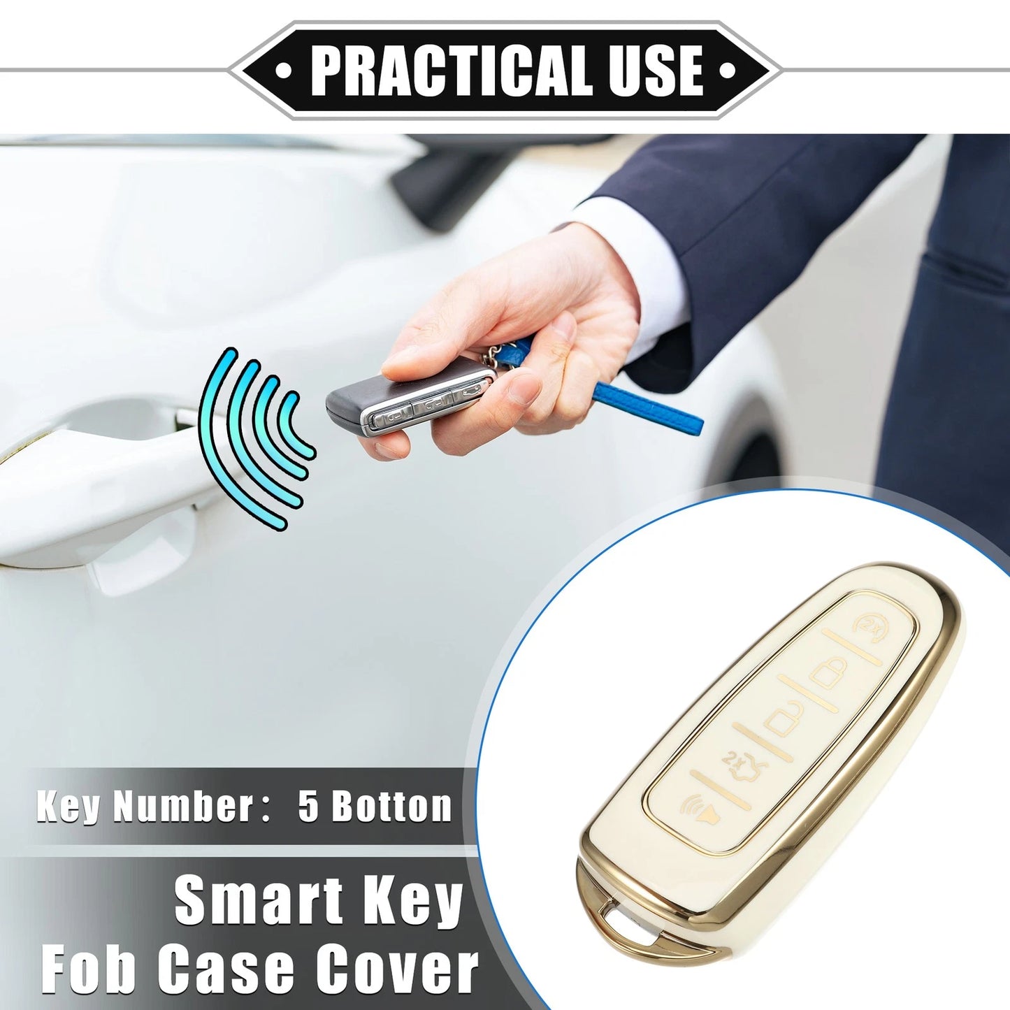 5 x Remote Keyless Key Fob Covers for Ford Escape, Lincoln (2020-2023)