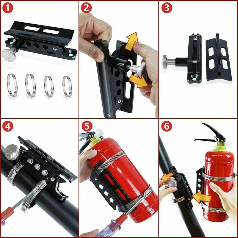 Fire Extinguisher Bracket for Jeep, Polaris, Honda, Yamaha, Kawasaki, Arctic Cat