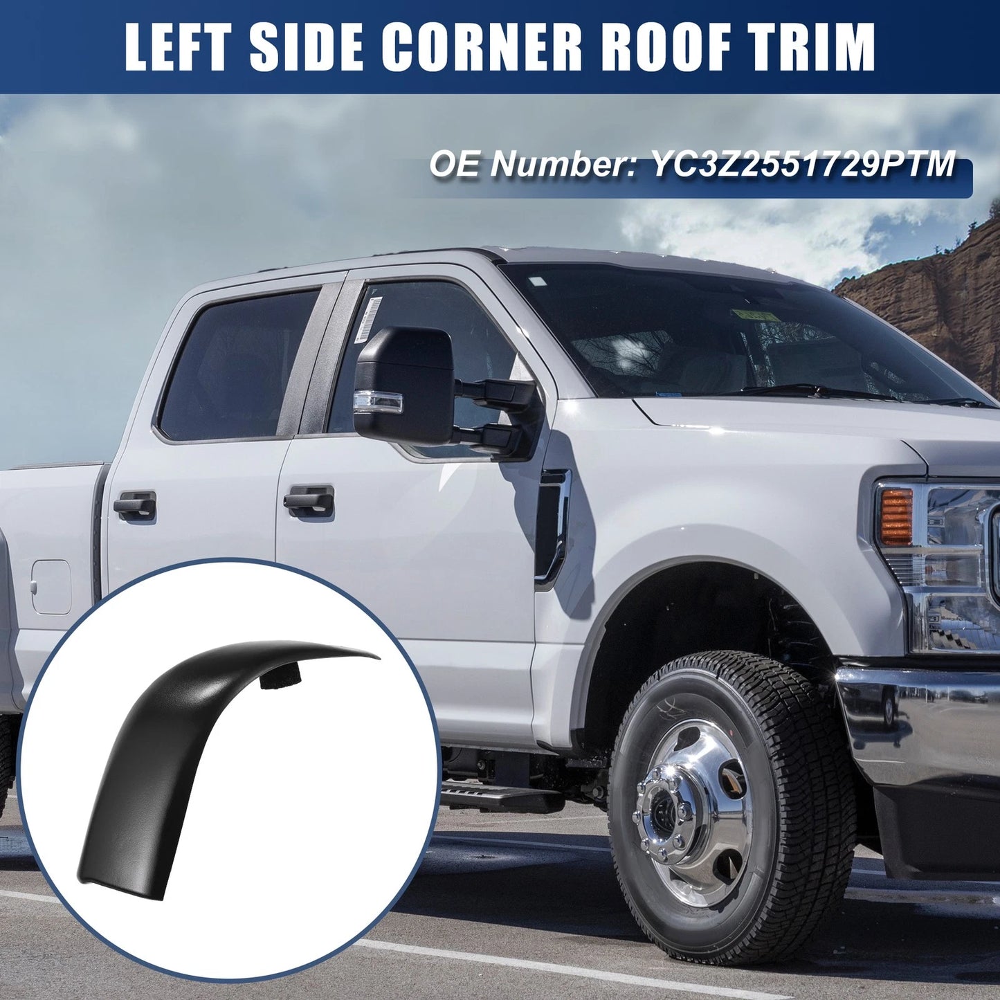 Left Side Pillar Decorative Cover for Ford F250 F350 (2011-2016)