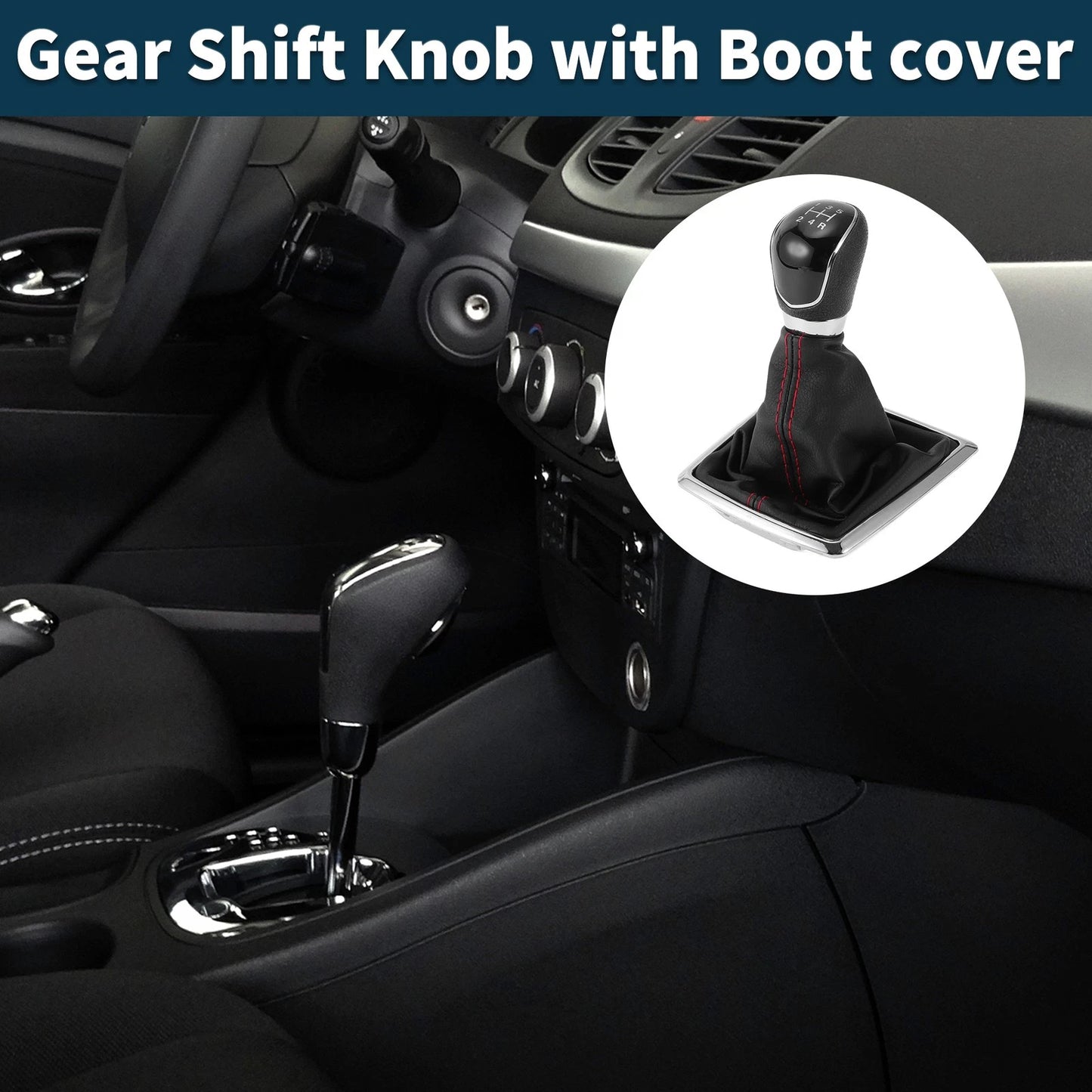 5 Speed Manual Gear Shifter Knob & Cover for Ford Focus 2 MK2 (2006-2011)