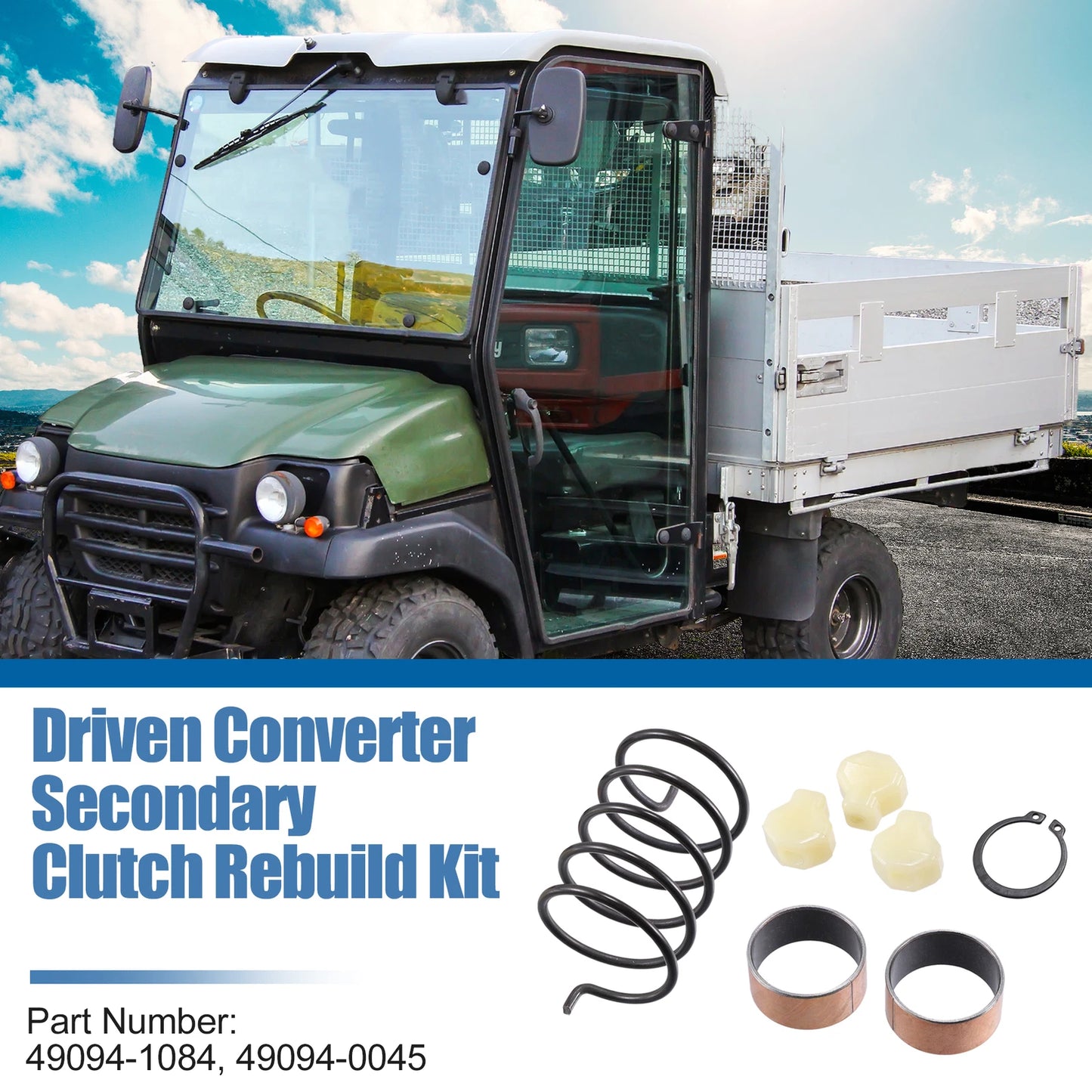 Driven Converter Secondary Clutch Rebuild for Kawasaki Mule KAF620