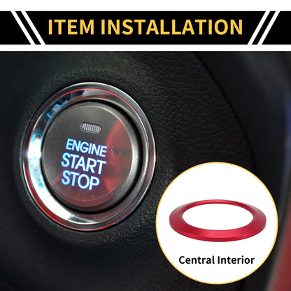 Engine Start Stop Button Cover Ring for Ford F-150 (2016-2021) Red