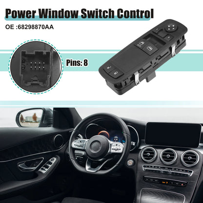 Front Power Window Switch Control for Chrysler 7-Button Black