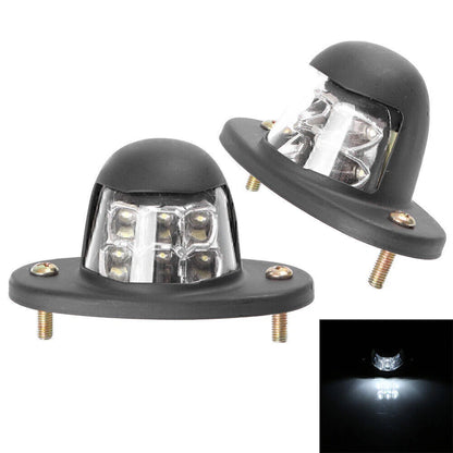 Universal 12V 6 LED White License Plate Lights for Car Truck SUV