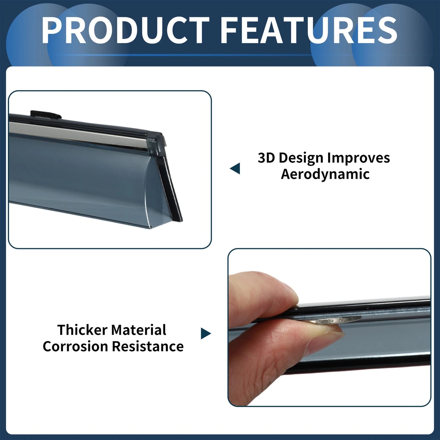 Window Deflectors for Toyota Avalon Side Window Vent Visor Black 2019-2022