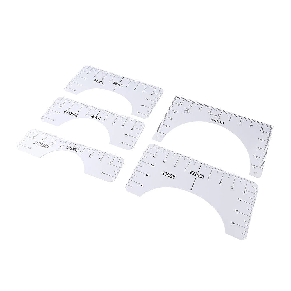 5 x T-Shirt Rulers Guide for Vinyl Alignment Placement