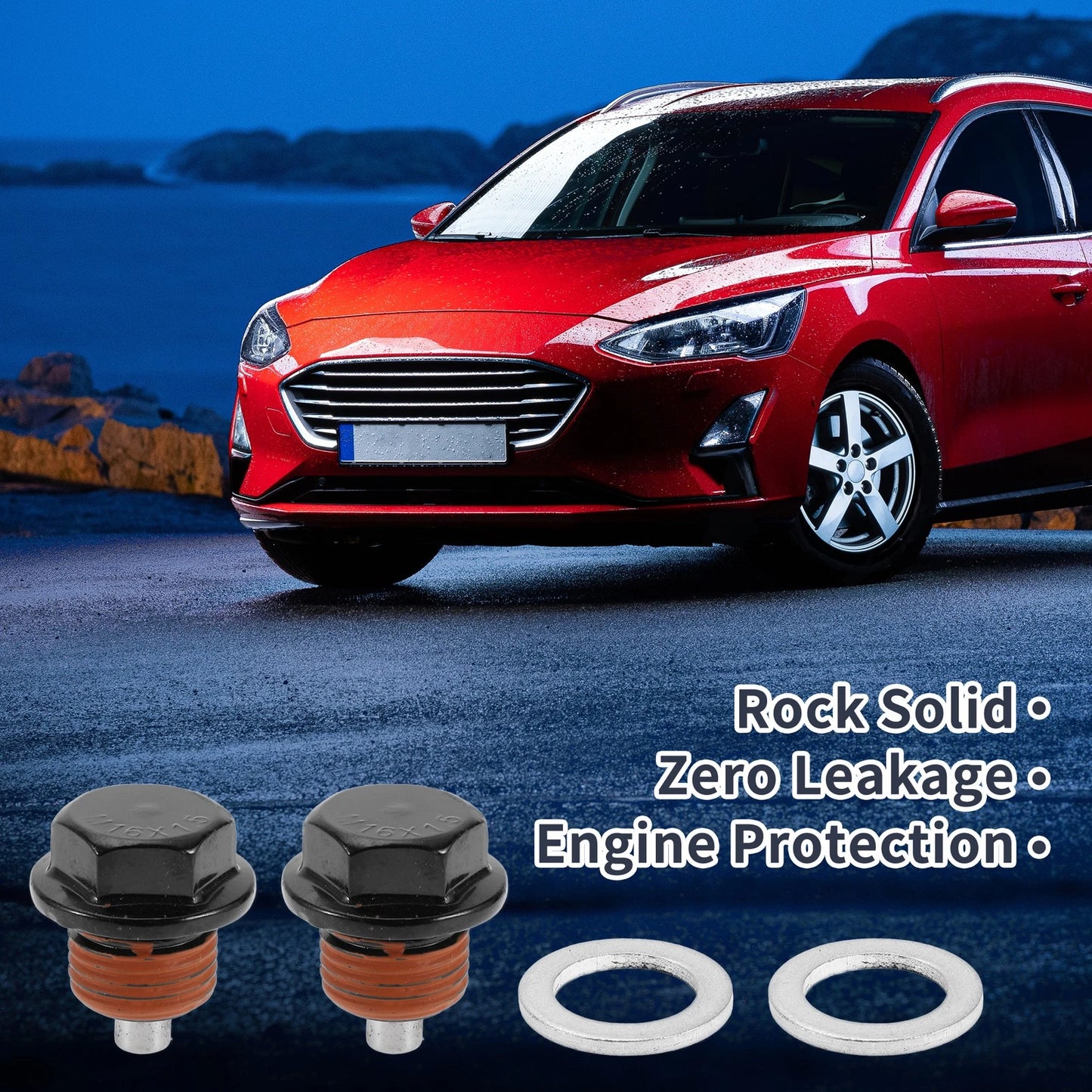 2 x M16x1.5 Aluminum Oil Drain Plug with Gasket for Car, Motorcycle