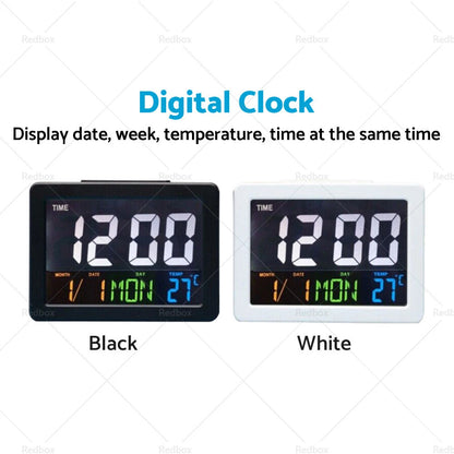 Large Jumbo LED Wall Desk Clock with Calendar & Temperature for Home AU