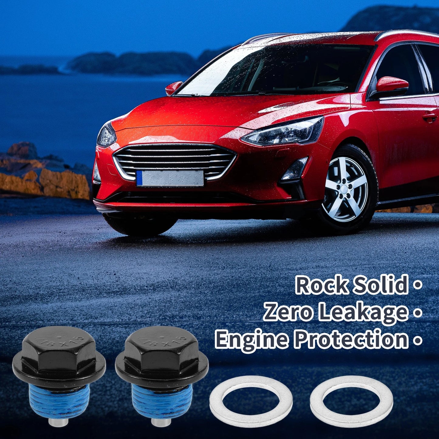 2 x M18x1.5 Aluminum Oil Drain Plug with Gasket for Car Motorcycle