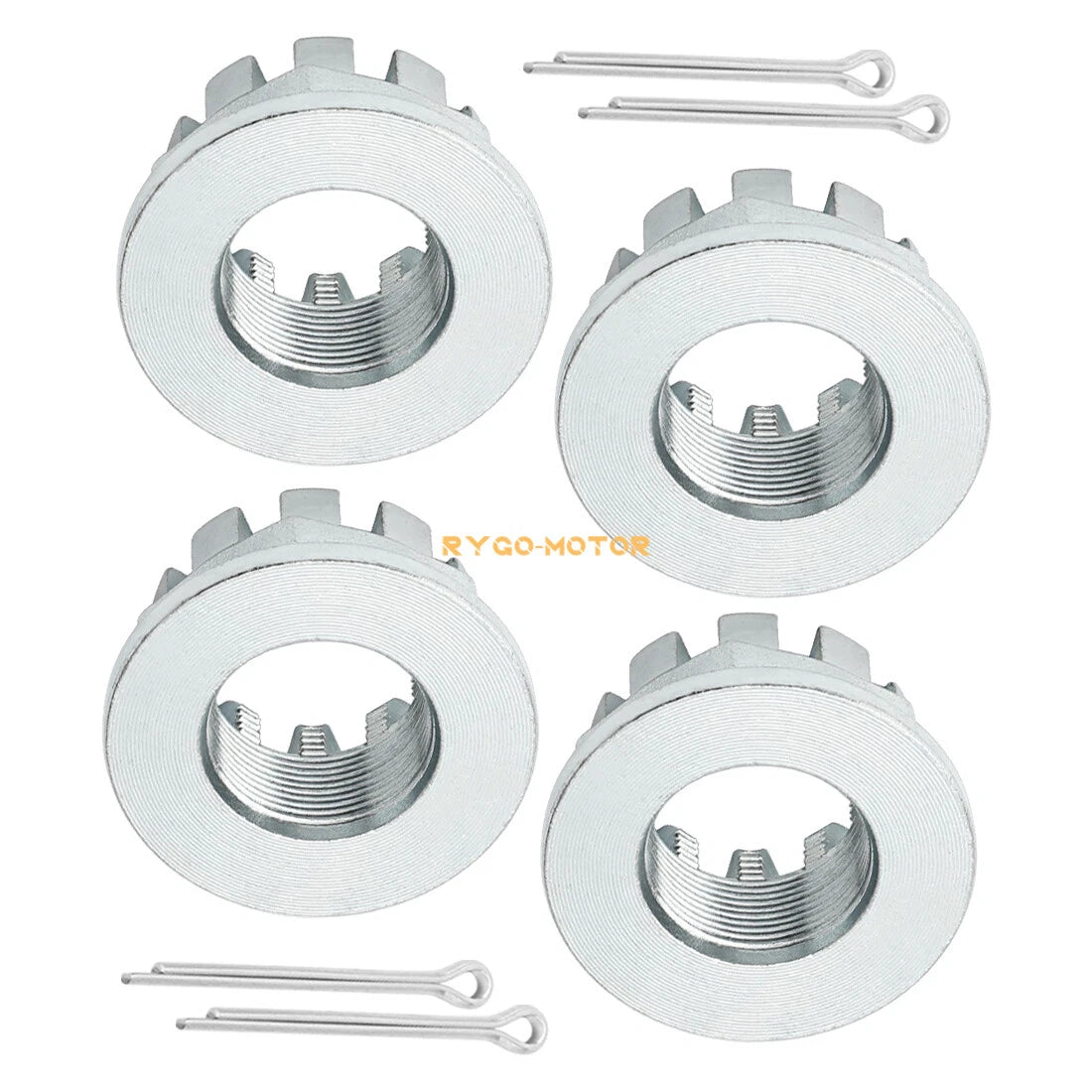 Set / 4 x Rear Axle Nuts w/ Pin / Honda TRX350 Rancher TE TM FE FM (2000–2006)