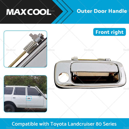 Chrome Front Right Outer Door Handle for Toyota Landcruiser 80 Series (1990-1997)