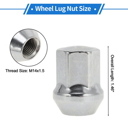5 Pcs M14x1.5 Wheel Lug Nuts for Land Rover Discovery Sport (2015-2021)