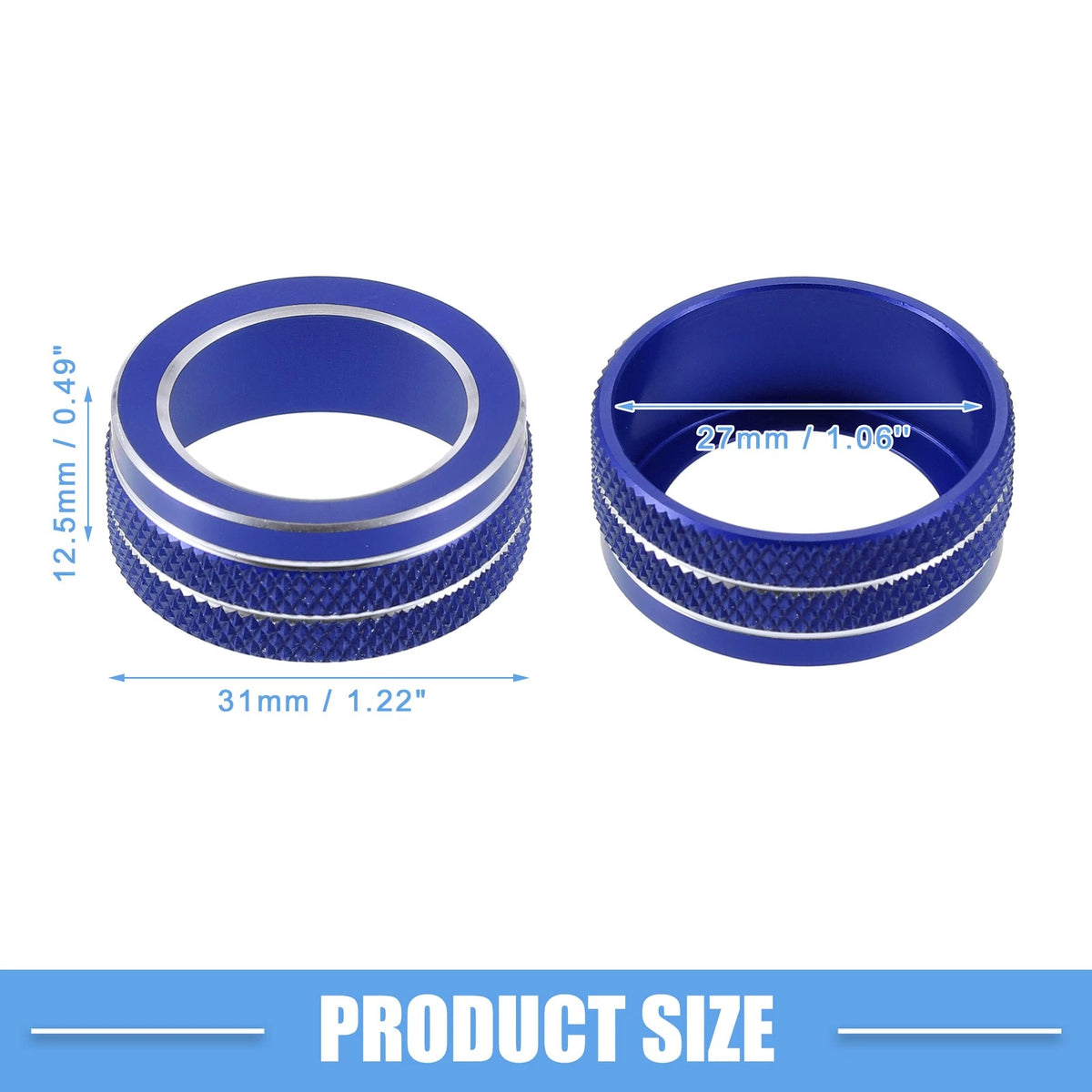 AC Control Switch Knob Cover Trim for Toyota Corolla 2020-2022 Blue (2 x)