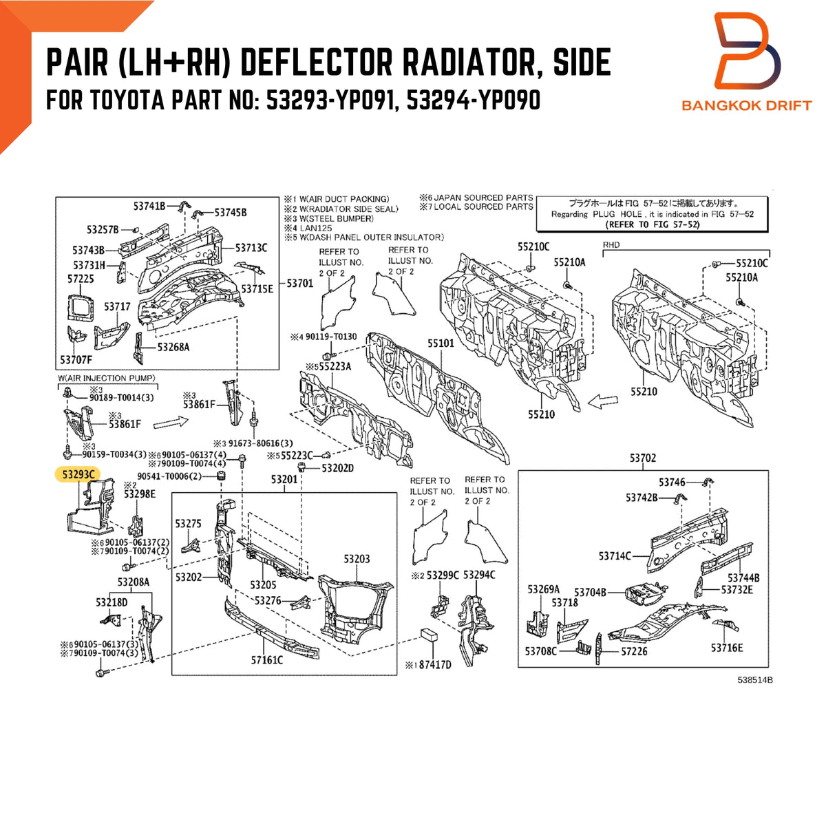 Deflector Radiator Side Pair for Toyota Hilux Ute Rocco (2020-2024)