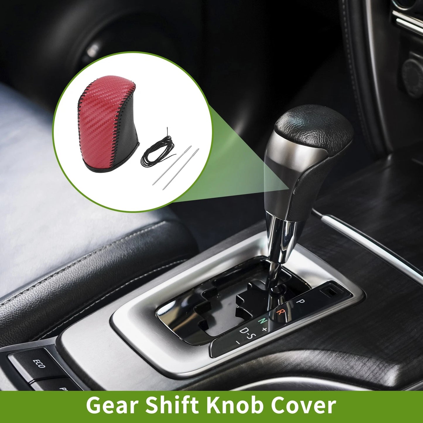 Car Gear Shift Knob Cover for Dodge Journey Red Carbon Fiber (2011-2020)