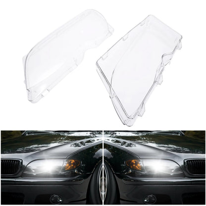 1 Pair Car Front Headlight Headlamp Lens Cover PC Shell for BMW E46 (1998 - 2006)