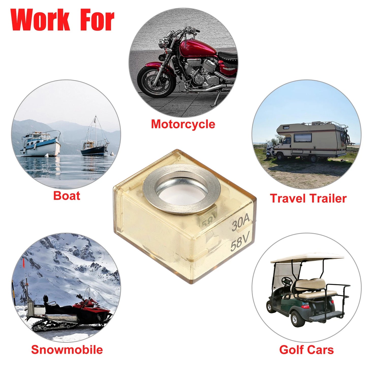 Waterproof 30A Battery Fuse Terminal for Marine Equipment