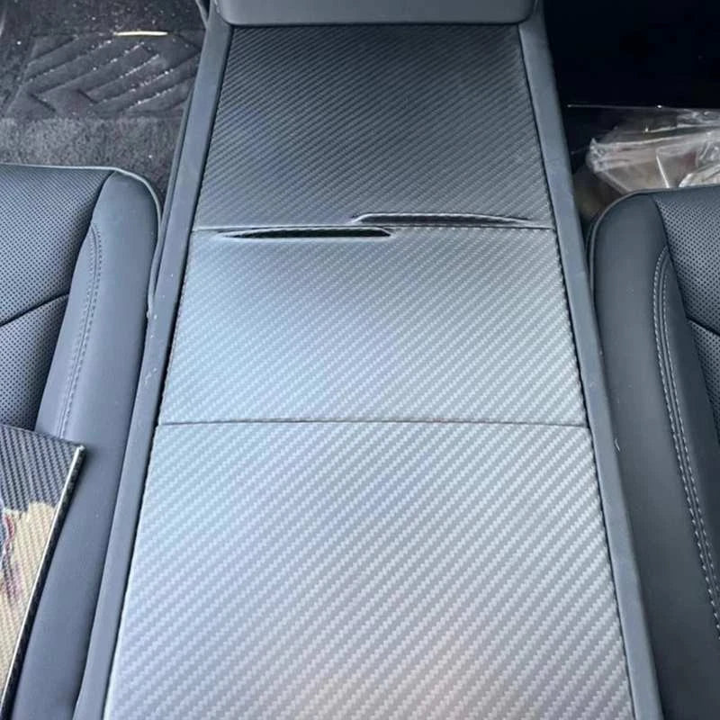 Matte Carbon Fiber Center Console Panel Covers Trim for Tesla Model 3 2023-2024