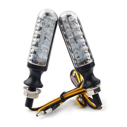 2 x Universal Motorcycle Turn Signal Lights for Various Models (12V)