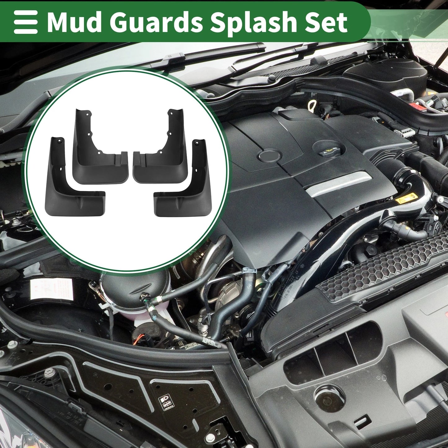 Mud Flaps Splash Guards 1 Set for Mitsubishi Outlander (2015-2020)