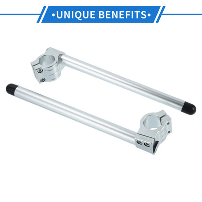 Pair 31mm Motorcycle Handlebar for ATV Aluminum Alloy Silver Tone