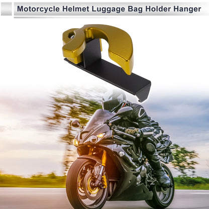 V-Type Double Hook Aluminum Alloy Motorcycle Hanging Hook with Wrench Gold Tone