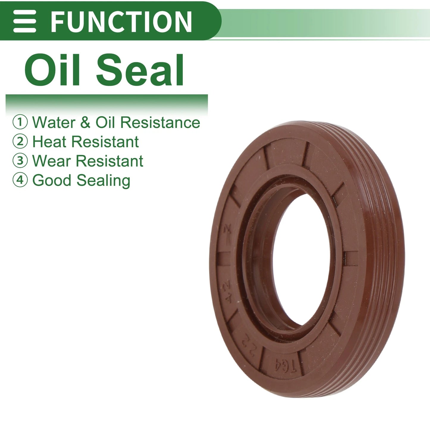 Oil Seal / 22x42x7mm / FKM Rubber High Pressure Brown 5 Pcs for Make Model