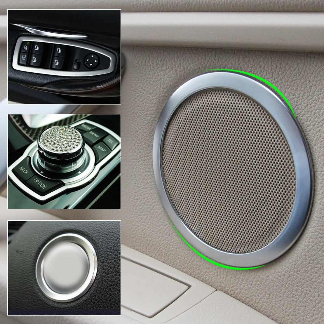 Window Switch Panel & Steering Wheel Ring Trim for BMW 3 Series (2006-2013)