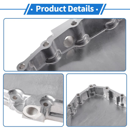 Engine Oil Pan for Honda Fit (2015-2019) Aluminum Alloy Silver Tone