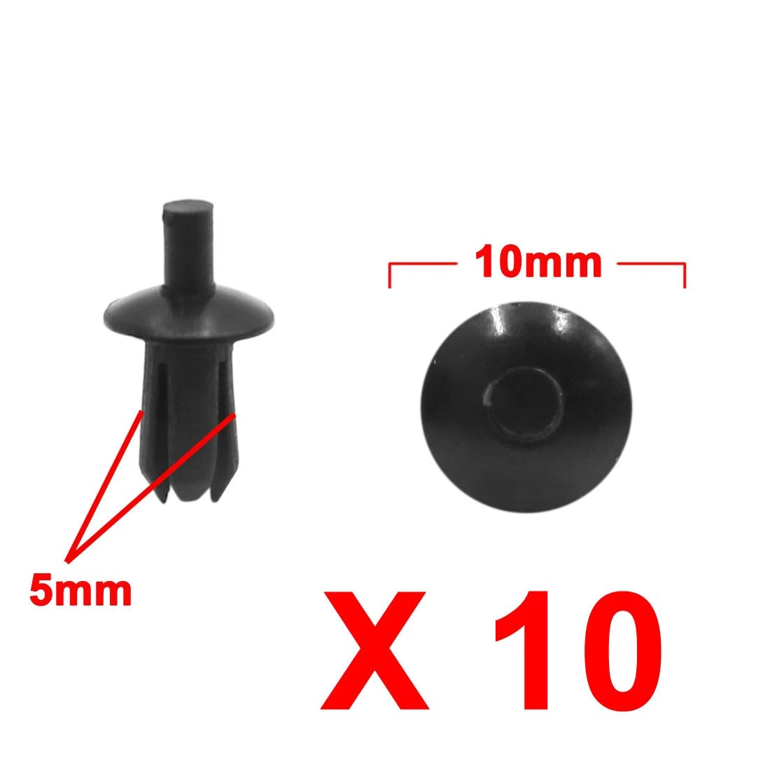 10 x 5mm Black Plastic Rivets Clips for BMW E46 (1998-2006)