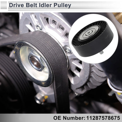 Drive Belt Idler Pulley for BMW Series 3 (2008-2012) - 1 Pcs Black
