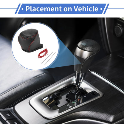 Car Gear Shift Knob Cover  for Toyota CH-R (2017-2021) Black Carbon Fiber Red