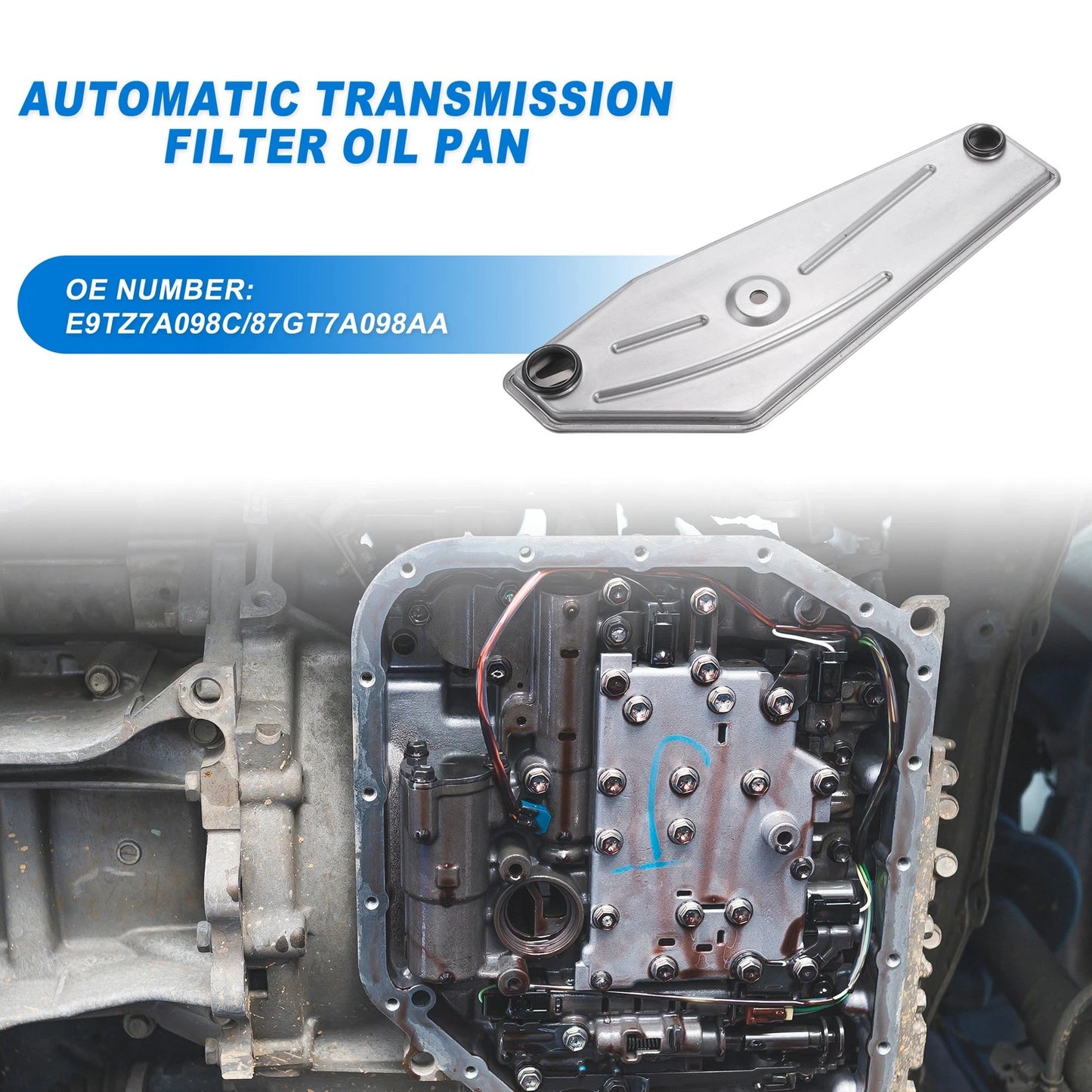 Transmission Fluid Filter Oil Pan for Ford A4LD 2WD (Late Model)