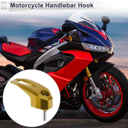 Rectangle Aluminum Alloy Motorcycle Hanging Hook Screw Hexagon Wrench Gold Tone