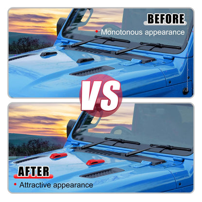 2 x Engine Hood Hinge Cover Stickers for Jeep Wrangler JL JLU (2018-2023)