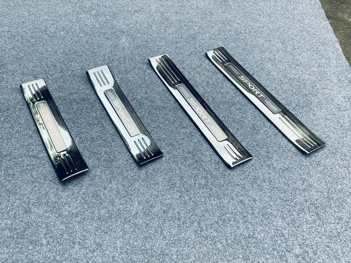 Black Titanium Door Sill Scuff Plate Cover Trim for Toyota Highlander (2020-2023)